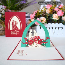 Load image into Gallery viewer, Love 3D Pop UP Cards Valentines Day Gift Postcard with Envelope Stickers Wedding Invitation Greeting Cards Anniversary for Her