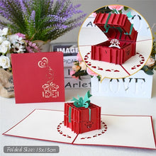 Load image into Gallery viewer, Love 3D Pop UP Cards Valentines Day Gift Postcard with Envelope Stickers Wedding Invitation Greeting Cards Anniversary for Her
